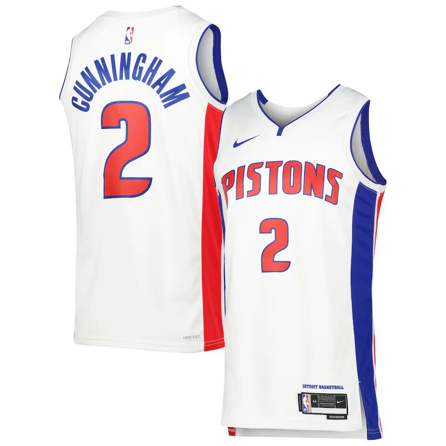 Men Detroit Pistons #2 Cade Cunningham Nike White Association Edition 2022-23 Swingman NBA Jersey->customized nba jersey->Custom Jersey